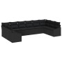 Conjunto de Comedor de Jardín con cojín 10 pcs Negro