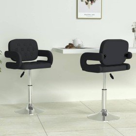 Sillas de comedor giratorias 2 unidades cuero sintético negro Sillas de comedor giratorias 2 unidades cuero sintético negro