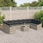 Conjunto de Comedor de Jardín con cojín 11 pcs Gris Claro