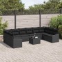 Conjunto de Comedor de Jardín con cojín 11 pcs Negro