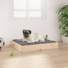 Cama para perros madera maciza de pino 61,5x49x9 cm