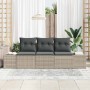 Conjunto de sofá de jardín con cojín 3 pcs Gris Claro