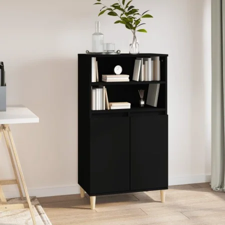 Hohes schwarzes Sperrholz-Sideboard 60x36x110 cm von vidaXL, Sideboards - Ref: Foro24-821221, Preis: 78,42 €, Rabatt: %