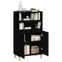 Hohes schwarzes Sperrholz-Sideboard 60x36x110 cm von vidaXL, Sideboards - Ref: Foro24-821221, Preis: 78,42 €, Rabatt: %