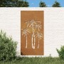 Adorno de pared de jardín acero corten diseño palmera 105x55 cm