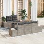 Conjunto de sofá de jardín con cojín 6 pcs Gris 55 x 55 x 37 cm