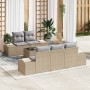 Conjunto de sofá de jardín 6 pcs Beige y gris 55 x 55 x 37 cm