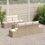 Conjunto de sofá de jardín 6 pcs Beige y Crema 55 x 55 x 37 cm