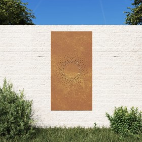 Adorno de pared de jardín acero corten diseño sol 105x55 cm