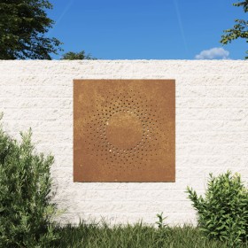 Adorno de pared de jardín acero corten diseño sol 55x55 cm