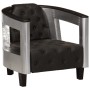 Sillón de aviador de cuero auténtico negro