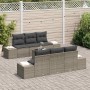 Conjunto de sofá de jardín con cojín 7 pcs Gris 55 x 55 x 37 cm