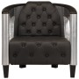 Sillón de aviador de cuero auténtico negro