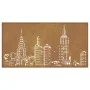 Adorno de pared de jardín acero corten diseño skyline 105x55 cm de vidaXL, Carteles, copias y arte visual - Ref: Foro24-82449...
