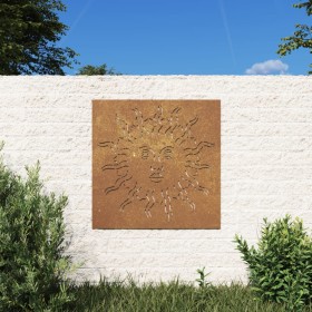 Adorno de pared de jardín acero corten diseño sol 55x55 cm
