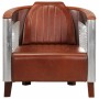 Sillon de aviador de cuero auténtico marrón