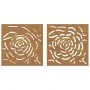 Adorno de pared jardín 2 uds acero corten diseño rosa 55x55 cm de vidaXL, Carteles, copias y arte visual - Ref: Foro24-824507...