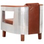 Sillon de aviador de cuero auténtico marrón