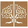 Garden wall decoration 2 pcs Corten steel tree design 105x55 cm by vidaXL, Posters, prints and visual art - Ref: Foro24-82451...