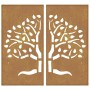 Garden wall decoration 2 pcs Corten steel tree design 105x55 cm by vidaXL, Posters, prints and visual art - Ref: Foro24-82451...