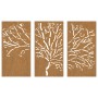 Gartenwanddekoration 3 Stück Baumdesign aus Cortenstahl 105x55 cm von vidaXL, Poster, Drucke und visuelle Kunst - Ref: Foro24...
