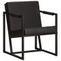 Sillón de cuero auténtico negro