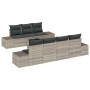 Conjunto de sofá de jardín 8 pcs Gris Claro y Gris Oscuro