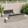 Conjunto de sofá de jardín 8 pcs Gris Claro y Gris Oscuro
