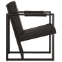 Sillón de cuero auténtico negro