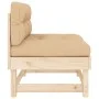 Central sofa with solid pine wood cushions by vidaXL, Modular outdoor sofas - Ref: Foro24-825429, Price: 84,66 €, Discount: %