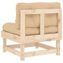 Zentrales Sofa mit Kissen aus massivem Kiefernholz von vidaXL, Modulare Sofas für den Außenbereich - Ref: Foro24-825429, Prei...
