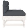 Zentrales Sofa mit massiven Kissen aus weißem Kiefernholz von vidaXL, Modulare Sofas für den Außenbereich - Ref: Foro24-82543...