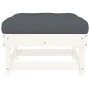 Garden stool with cushion made of solid white pine wood by vidaXL, Modular outdoor sofas - Ref: Foro24-825437, Price: 66,47 €...