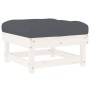 Garden stool with cushion made of solid white pine wood by vidaXL, Modular outdoor sofas - Ref: Foro24-825437, Price: 68,80 €...