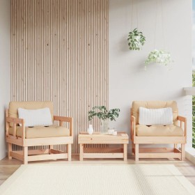 Sillones de jardín con cojines 2 uds madera maciza de pino