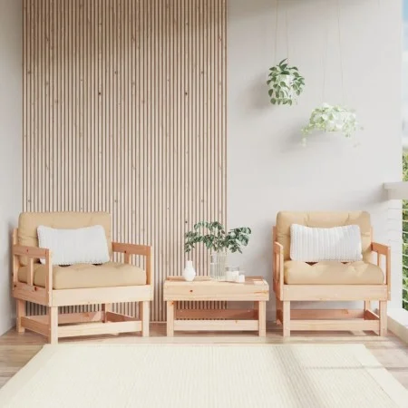 Garden armchairs with cushions 2 pcs solid pine wood by vidaXL, Modular outdoor sofas - Ref: Foro24-825443, Price: 164,74 €, ...