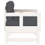 Garden armchairs with cushions 2 pcs solid white pine wood by vidaXL, Modular outdoor sofas - Ref: Foro24-825444, Price: 145,...