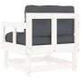 Garden armchairs with cushions 2 pcs solid white pine wood by vidaXL, Modular outdoor sofas - Ref: Foro24-825444, Price: 145,...