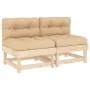 Central sofas with cushions 2 pcs solid pine wood by vidaXL, Modular outdoor sofas - Ref: Foro24-825457, Price: 149,17 €, Dis...