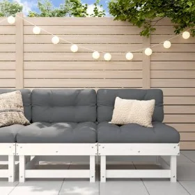 Central sofas with cushions 2 pcs solid white pine wood by vidaXL, Modular outdoor sofas - Ref: Foro24-825458, Price: 143,89 ...