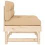Central sofas with cushions 2 pcs solid pine wood by vidaXL, Modular outdoor sofas - Ref: Foro24-825457, Price: 151,02 €, Dis...