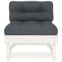 Central sofas with cushions 2 pcs solid white pine wood by vidaXL, Modular outdoor sofas - Ref: Foro24-825458, Price: 143,89 ...