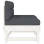 Central sofas with cushions 2 pcs solid white pine wood by vidaXL, Modular outdoor sofas - Ref: Foro24-825458, Price: 143,89 ...