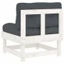 Central sofas with cushions 2 pcs solid white pine wood by vidaXL, Modular outdoor sofas - Ref: Foro24-825458, Price: 143,89 ...
