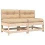 Central sofas with cushions 2 pcs solid pine wood by vidaXL, Modular outdoor sofas - Ref: Foro24-825576, Price: 148,10 €, Dis...