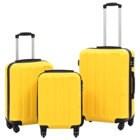 Juego de maletas rígidas con ruedas trolley amarillo ABS