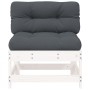 Central sofas with cushions 2 pcs solid white pine wood by vidaXL, Modular outdoor sofas - Ref: Foro24-825577, Price: 176,50 ...