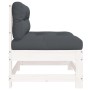Central sofas with cushions 2 pcs solid white pine wood by vidaXL, Modular outdoor sofas - Ref: Foro24-825577, Price: 176,50 ...