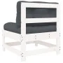 Central sofas with cushions 2 pcs solid white pine wood by vidaXL, Modular outdoor sofas - Ref: Foro24-825577, Price: 174,34 ...