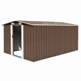 Caseta de jardín metal marrón 257x392x181 cm de vidaXL, Cobertizos - Ref: Foro24-143347, Precio: 459,35 €, Descuento: %